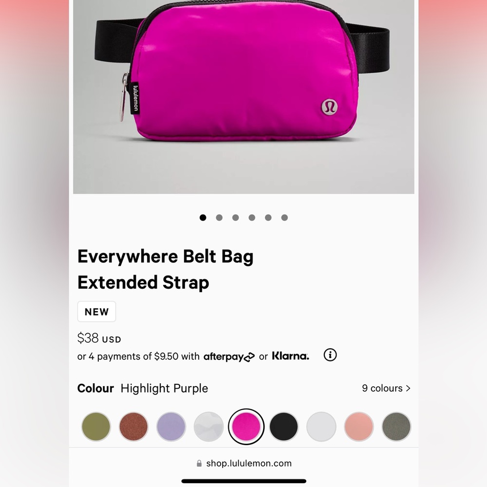 Lululemon belt bag.